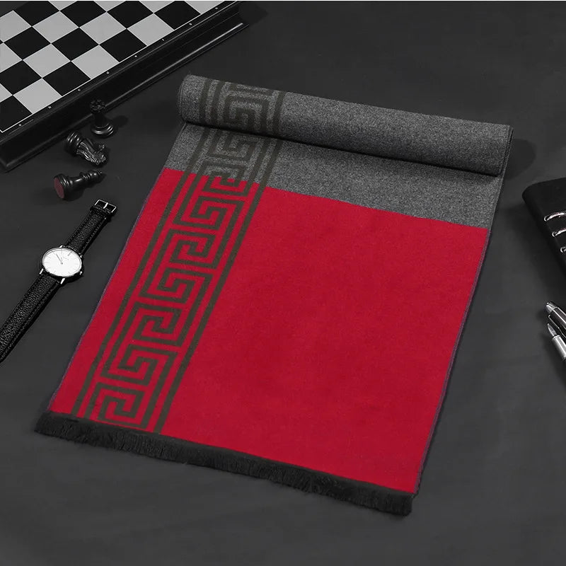 Classic business scarf for men high quality winter warm long shawl luxury gift