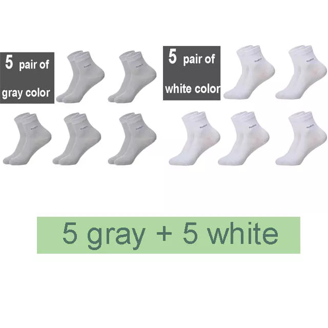Men's Bamboo Crew Socks, Ideal for Business & Casual Wear, High-Quality 10 pairs per pack