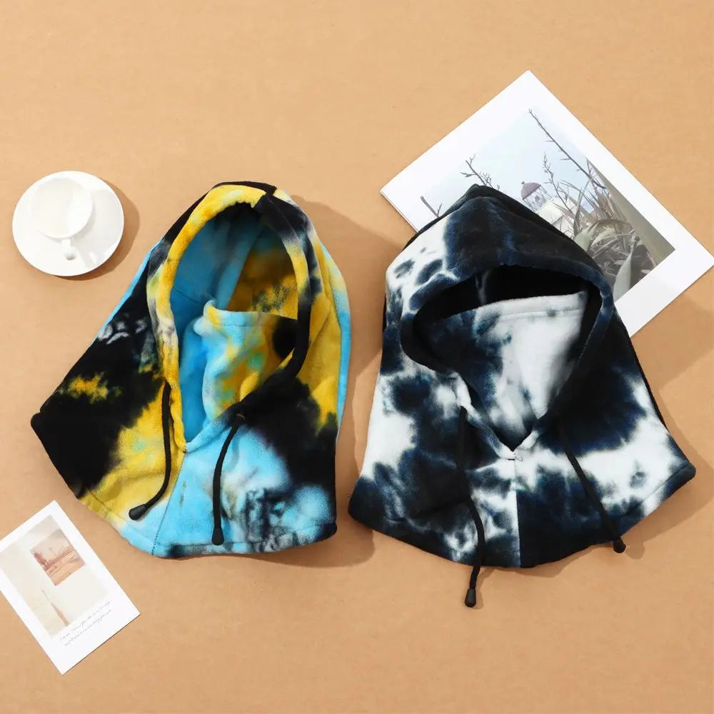 rainbow warmth: for skiing snowing winter cycling thermal scarf, cap, and balaclava set