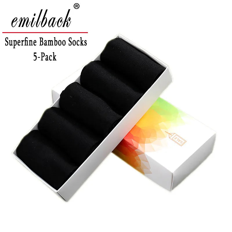 5 Paar bunte, weiche, atmungsaktive Herrensocken aus Bambusmischung