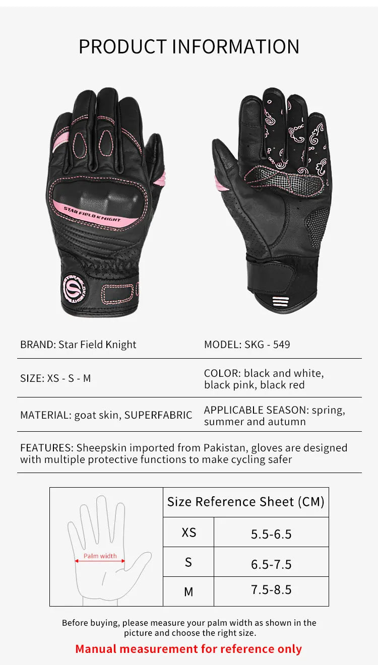 Gants de moto pour femmes en cuir de chèvre véritable, élégance pour écran tactile avec protection des articulations, style rétro d'été