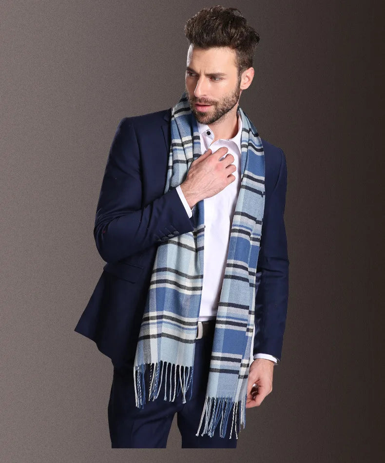 High quality fashion elegant shawl scarves men for extra winter warmth scarf for business cotton wraps