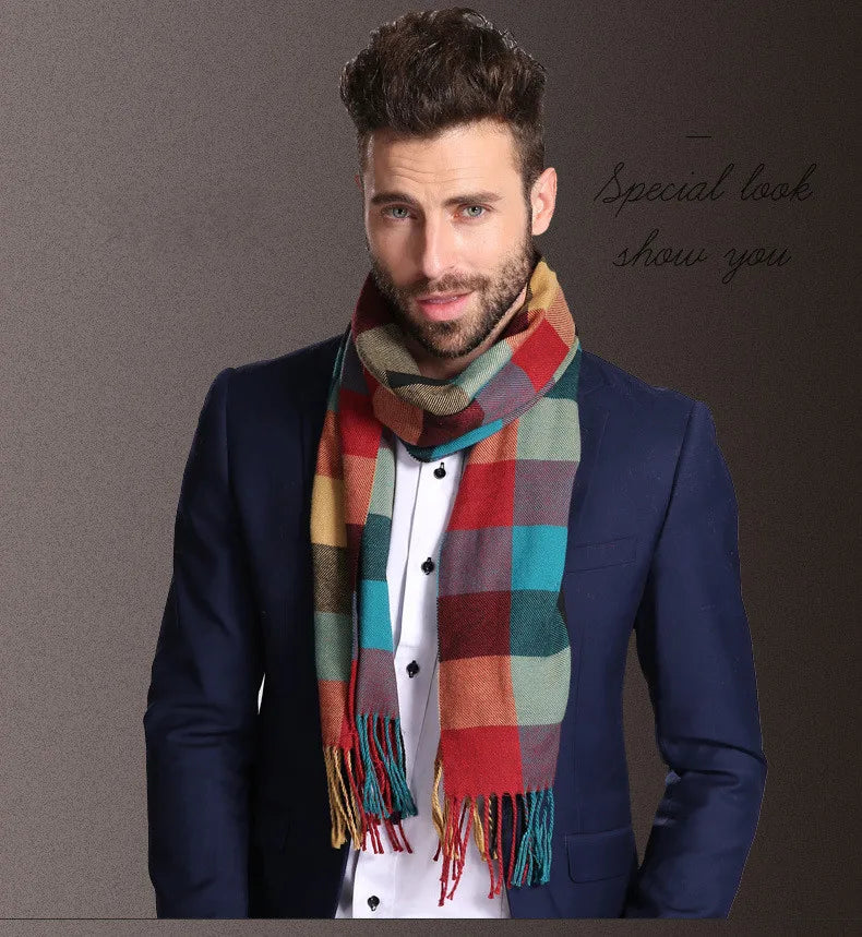 High quality fashion elegant shawl scarves men for extra winter warmth scarf for business cotton wraps