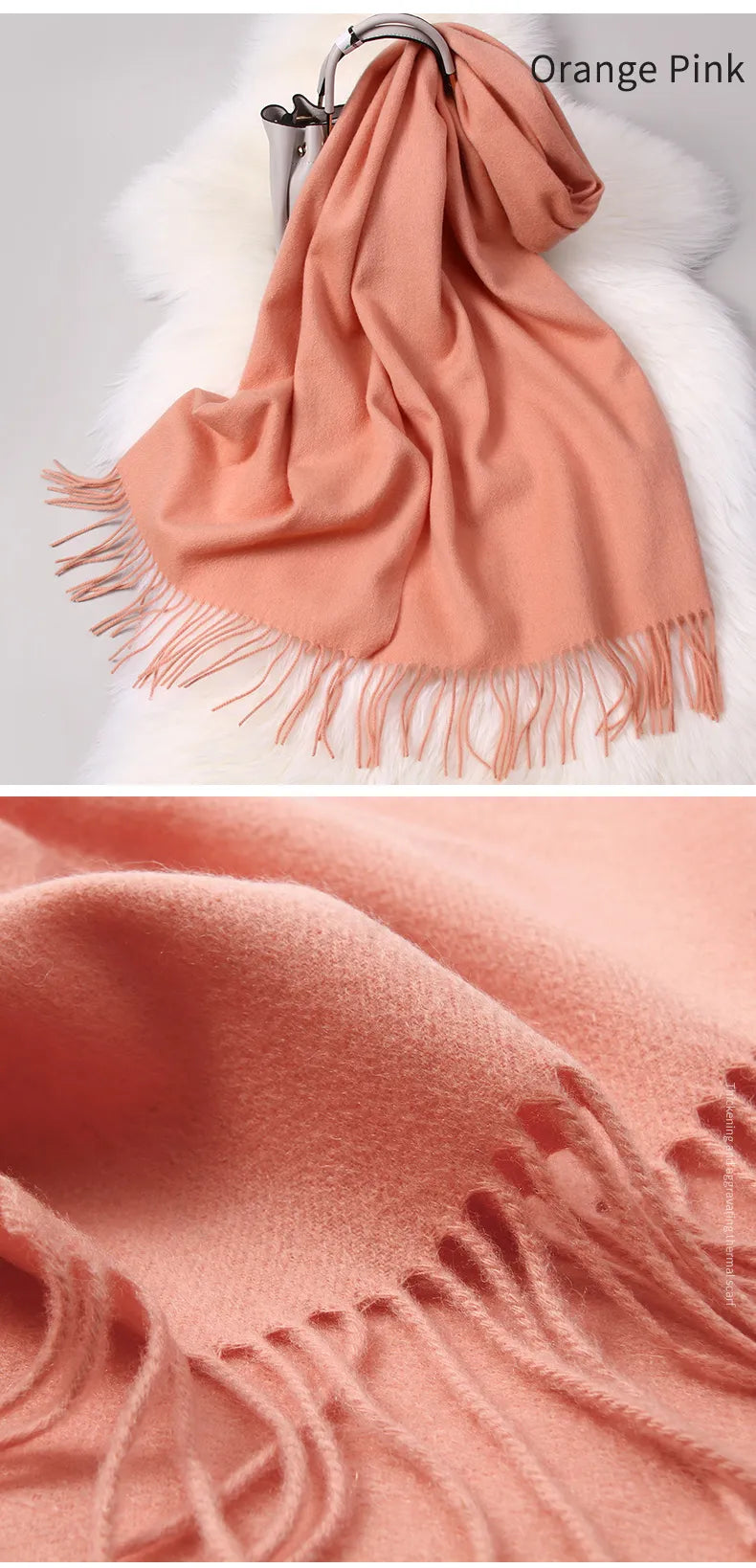 Elegant pure Wool Scarf / Pashmina with Tassels