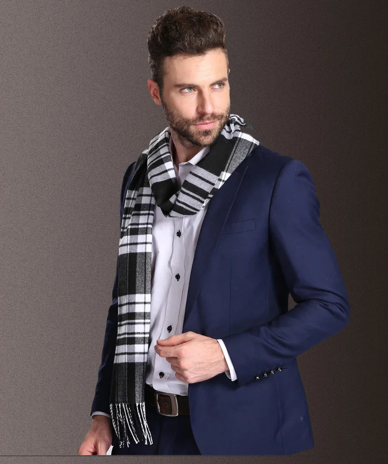High quality fashion elegant shawl scarves men for extra winter warmth scarf for business cotton wraps