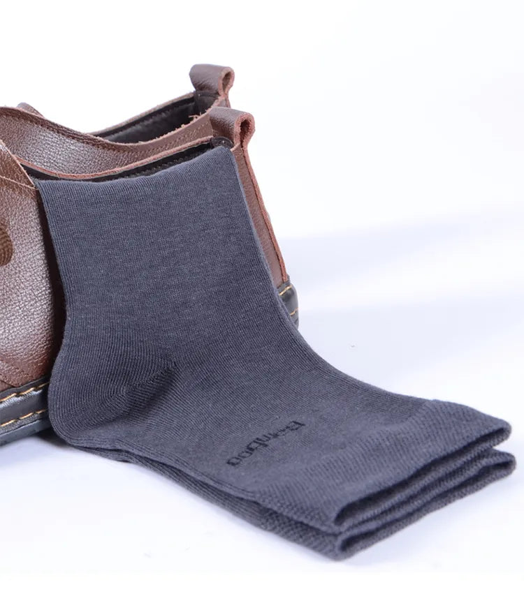 Men's Bamboo Crew Socks, Ideal for Business & Casual Wear, High-Quality 10 pairs per pack