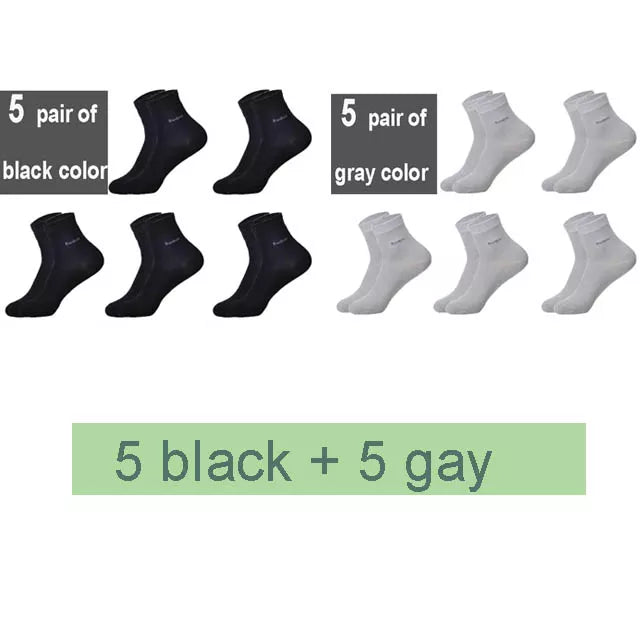 Men's Bamboo Crew Socks, Ideal for Business & Casual Wear, High-Quality 10 pairs per pack