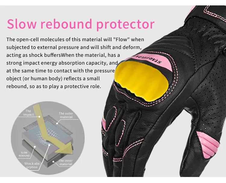Gants de moto pour femmes en cuir de chèvre véritable, élégance pour écran tactile avec protection des articulations, style rétro d'été
