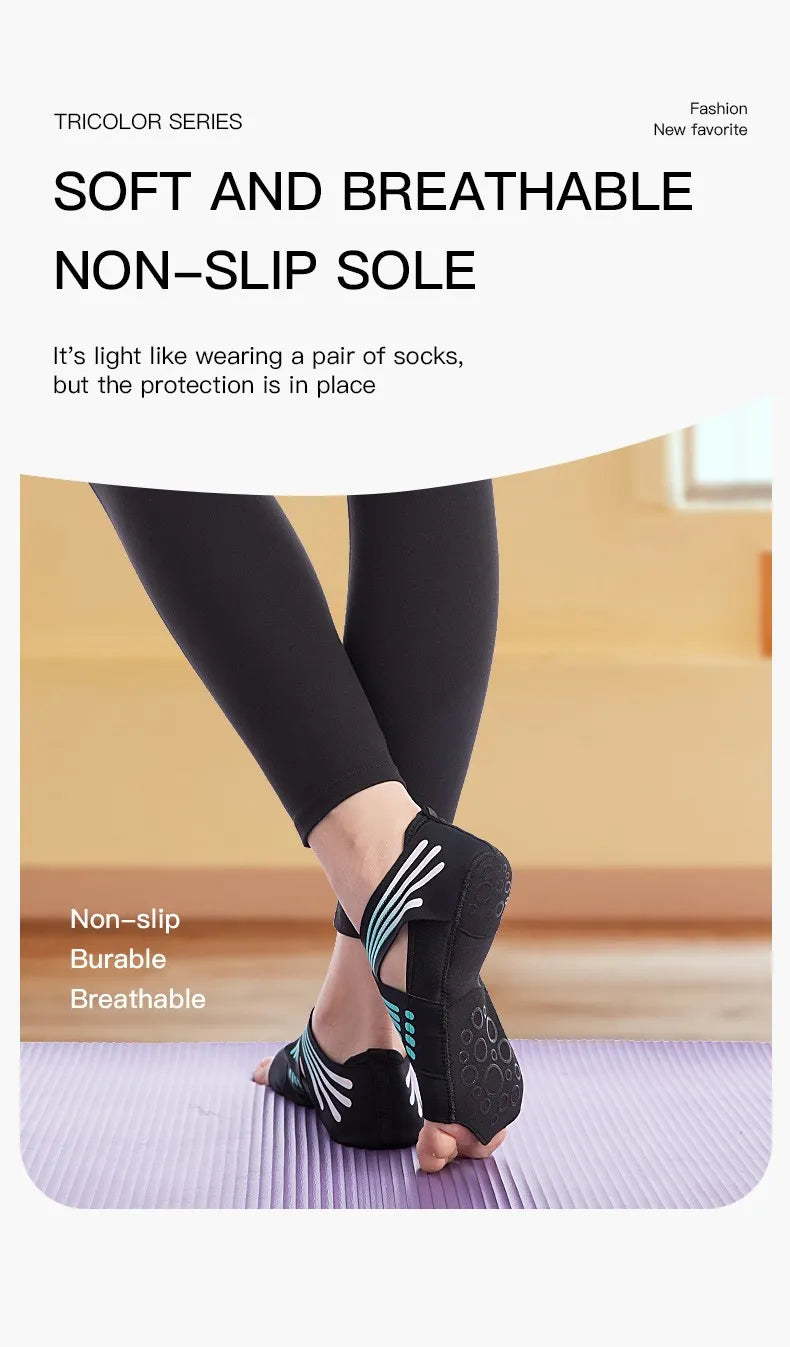 Kyncilor professional fitness shoes socks elegant non-slip gym yoga shoes with flat soft anti-slip sole - perfect for pilates, dance, ballet or yoga socks