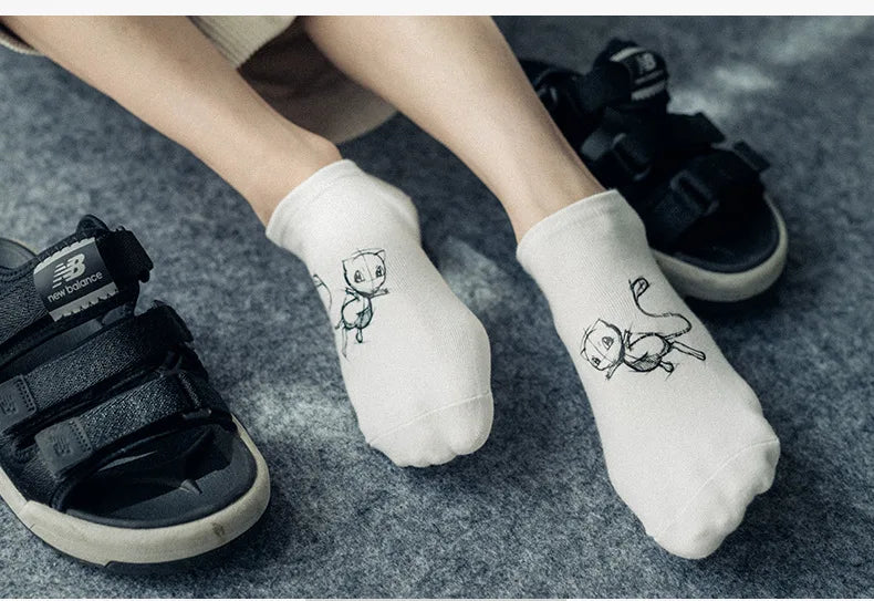 Pokemon 3D Printed ankle Invisible socks cartoon anime Pikachu Style men women kids