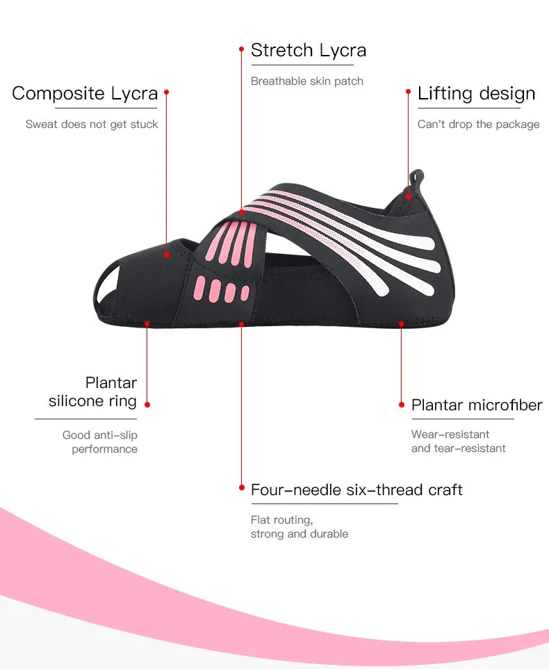 Kyncilor professional fitness shoes socks elegant non-slip gym yoga shoes with flat soft anti-slip sole - perfect for pilates, dance, ballet or yoga socks