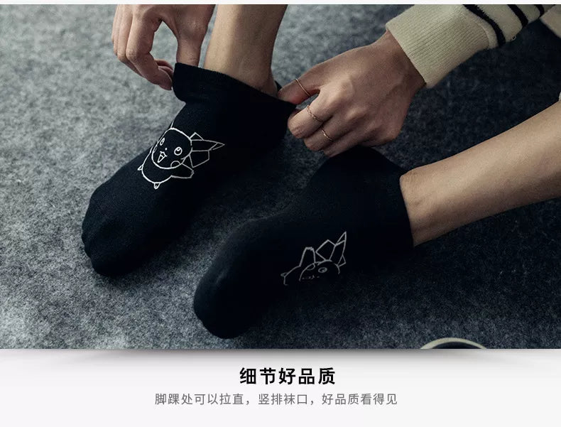 Pokemon 3D Printed ankle Invisible socks cartoon anime Pikachu Style men women kids
