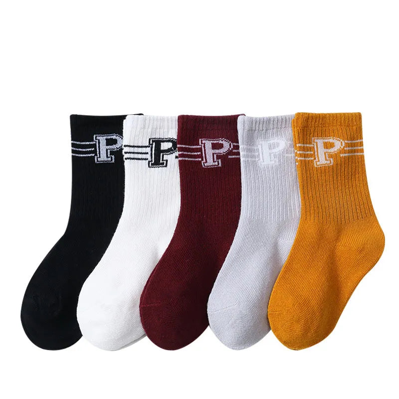 High Elastic Cotton Children Socks for Boys & Girls box of 5 pairs