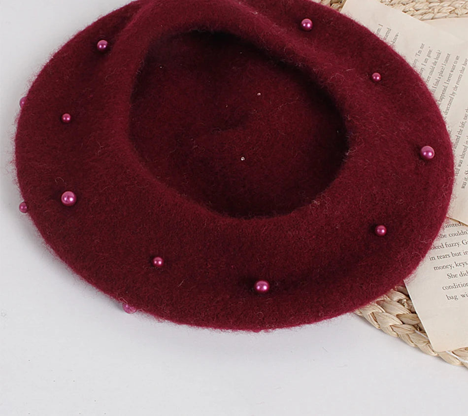 Princess cute lovely pearl baby beret for girls (Kids) - Stylish Beanies for all seasons