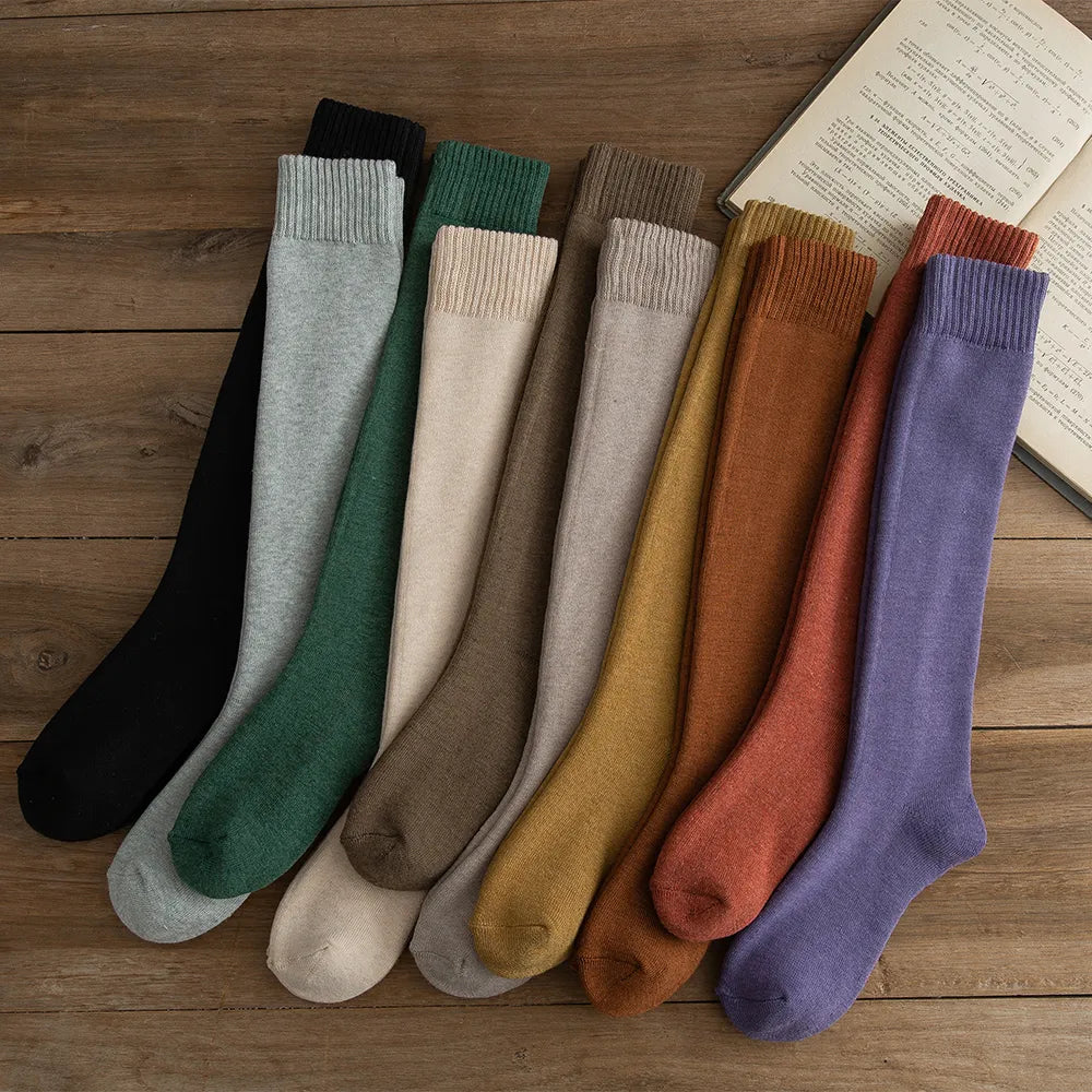 Winter cotton women calf socks that are warm, stylish, and of high-quality