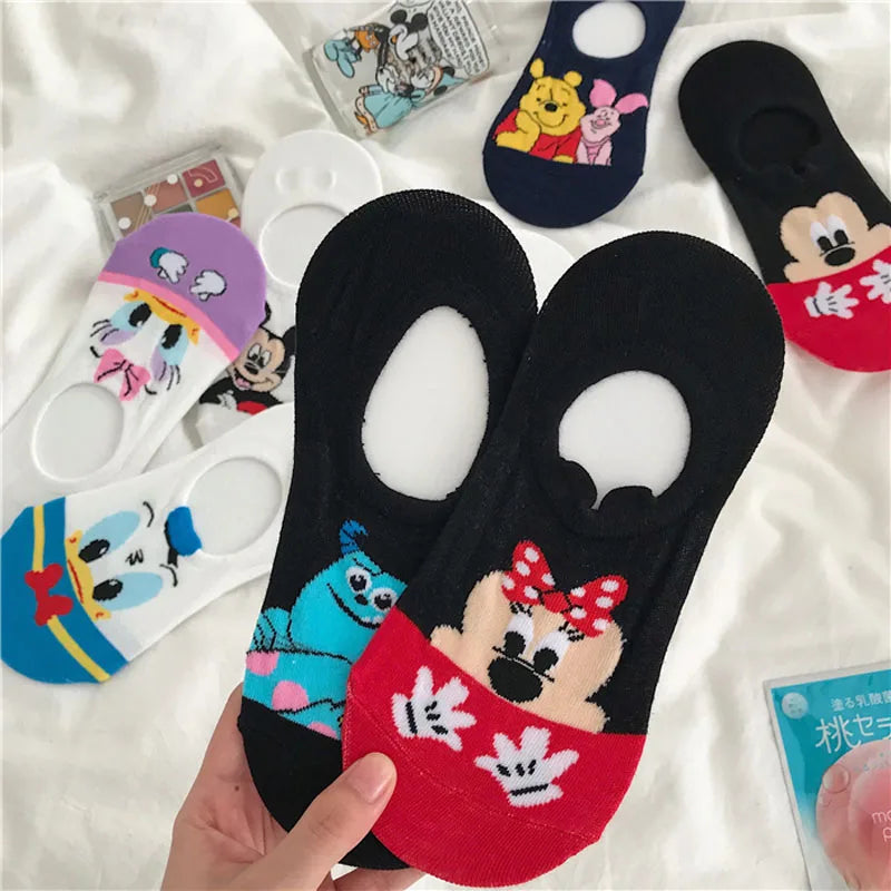 5 pairs Disney luney tunes cartoon socks - cute & casual women's invisible socks (size 34-40)