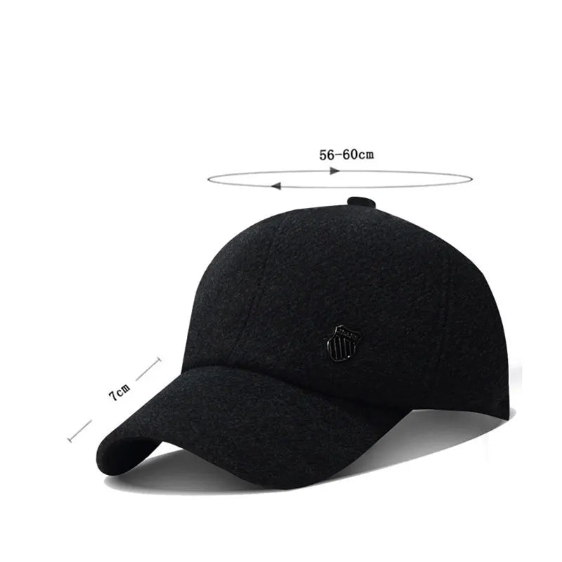 Men's Winter Ear-Protected Baseball Caps for ear protection Adjustable, Outdoor Warmth with Earmuffs Design