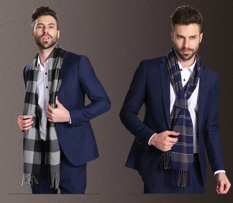 High quality fashion elegant shawl scarves men for extra winter warmth scarf for business cotton wraps
