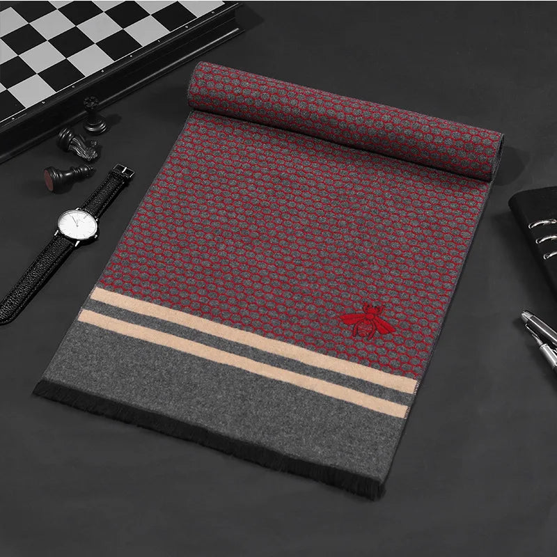 Classic business scarf for men high quality winter warm long shawl luxury gift
