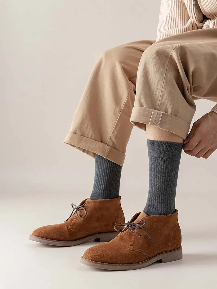 5 Pairs of Men's Thick Cotton Vertical Striped Long Socks business or trendy casual
