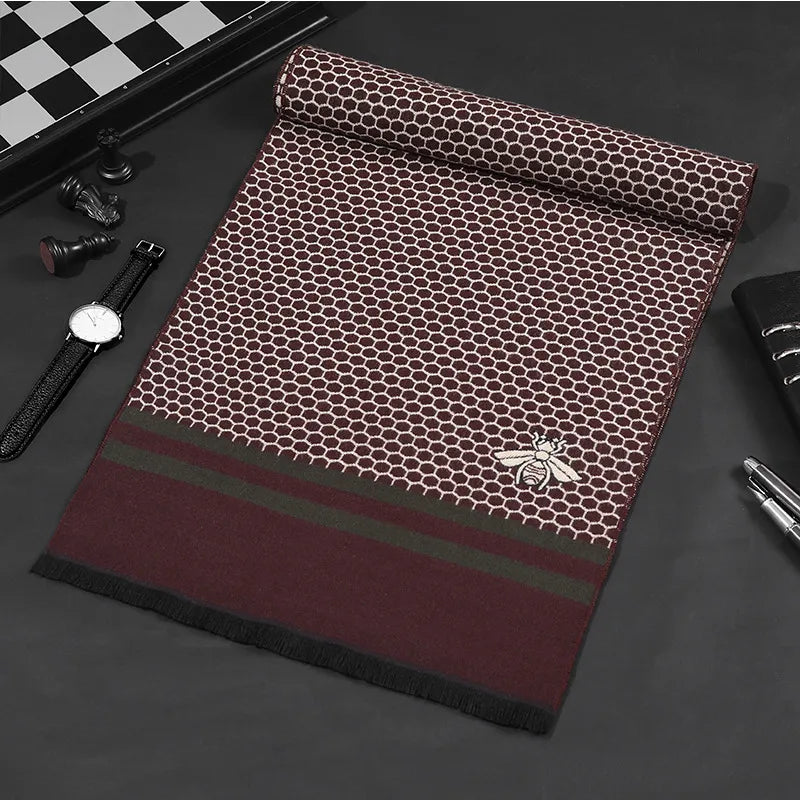 Classic business scarf for men high quality winter warm long shawl luxury gift