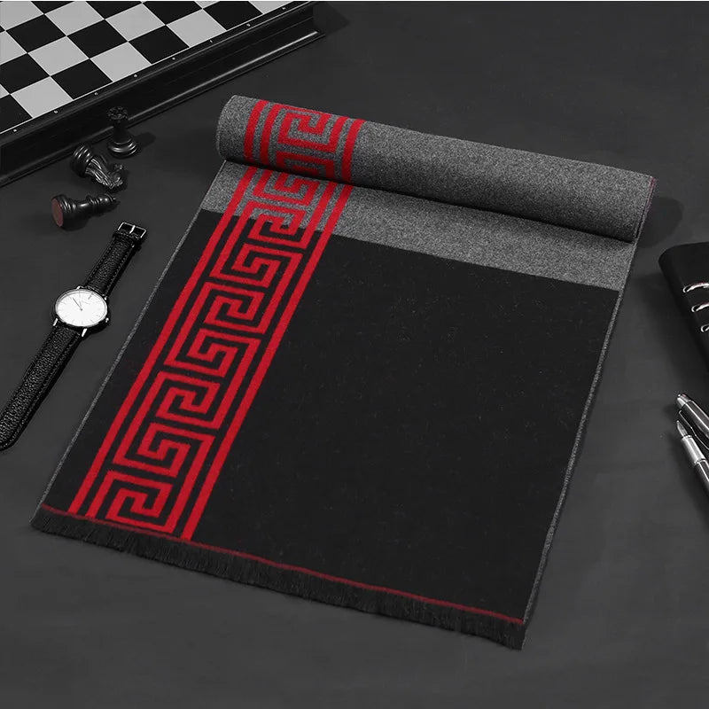 Classic business scarf for men high quality winter warm long shawl luxury gift