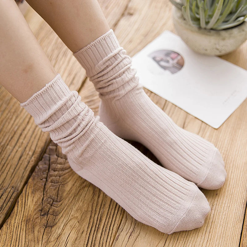 Cozy Retro Long Cotton Socks: Winter Essentials
