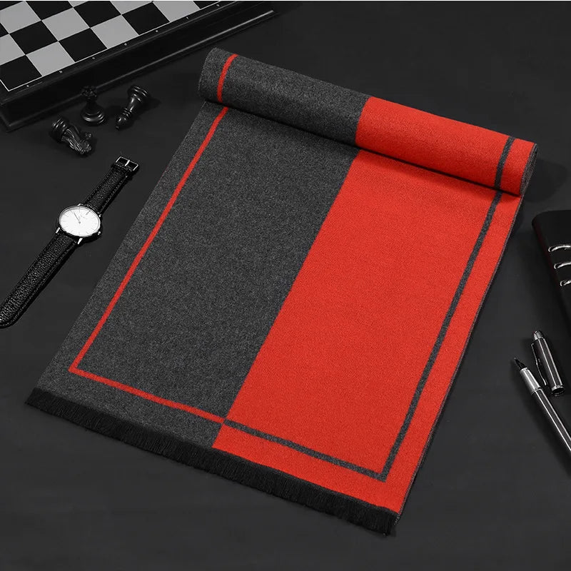 Classic business scarf for men high quality winter warm long shawl luxury gift