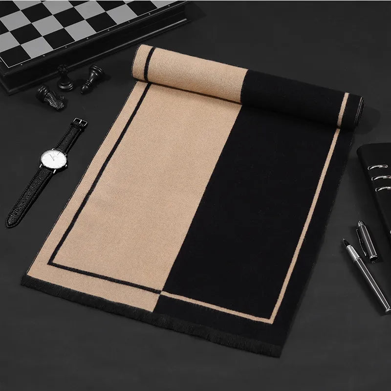 Classic business scarf for men high quality winter warm long shawl luxury gift