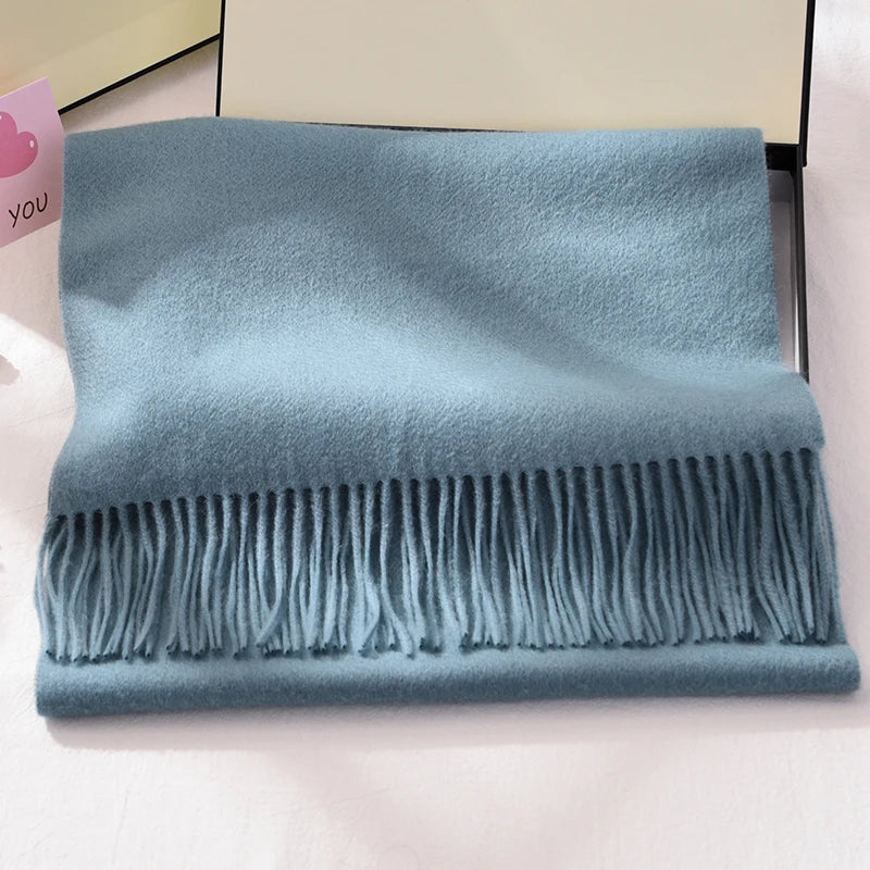 Elegant pure Wool Scarf / Pashmina with Tassels
