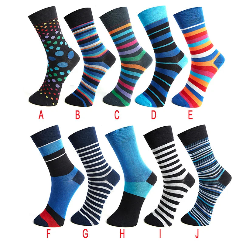 5 Paar bunte, weiche, atmungsaktive Herrensocken aus Bambusmischung