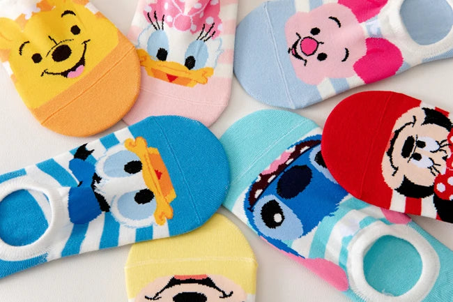 5 pairs Disney luney tunes cartoon socks - cute & casual women's invisible socks (size 34-40)