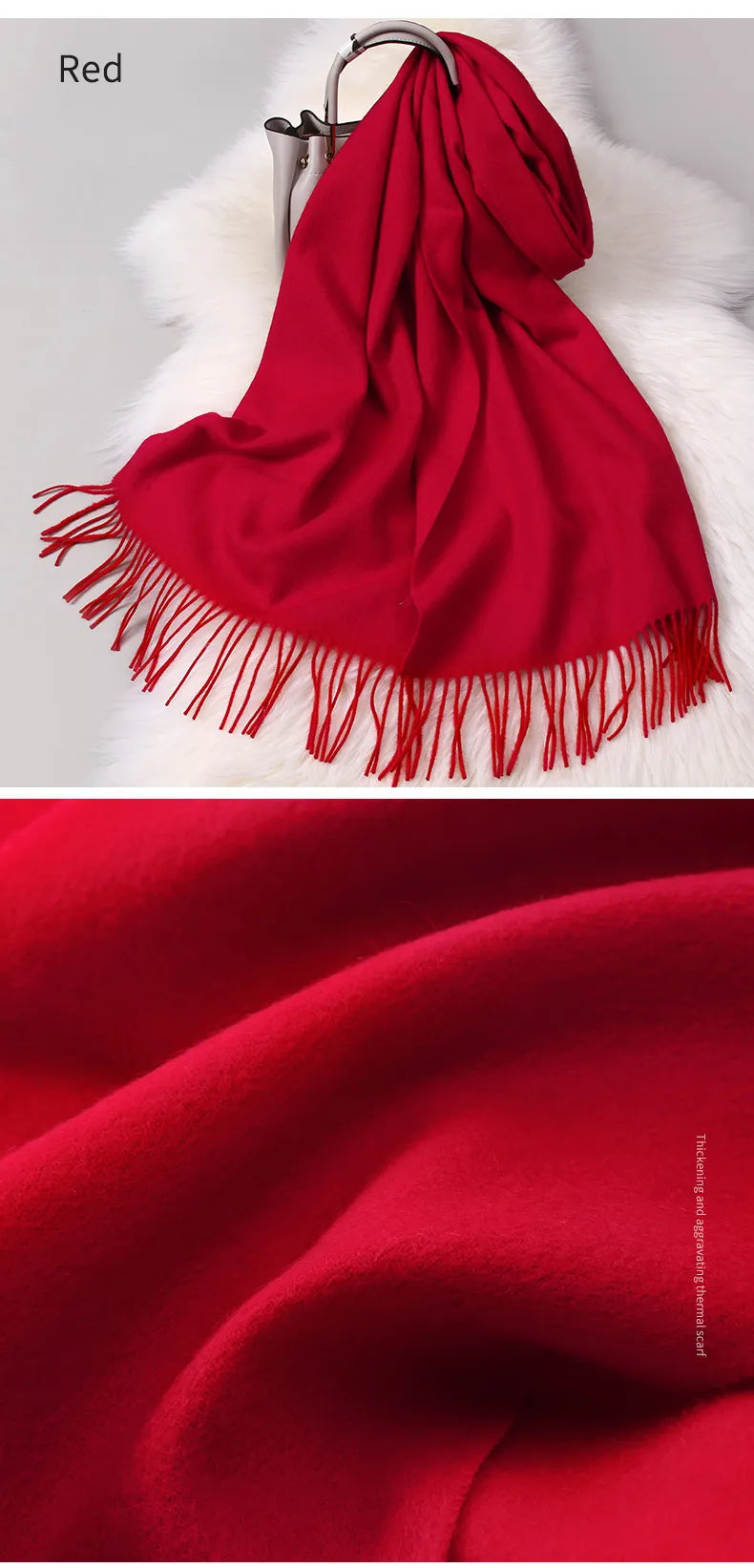 Elegant pure Wool Scarf / Pashmina with Tassels