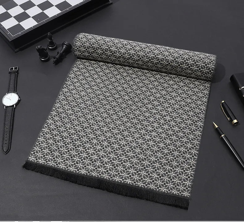 High-Quality Winter classic cashmere feel blend scarf for Men vintage long luxury shawl great gift