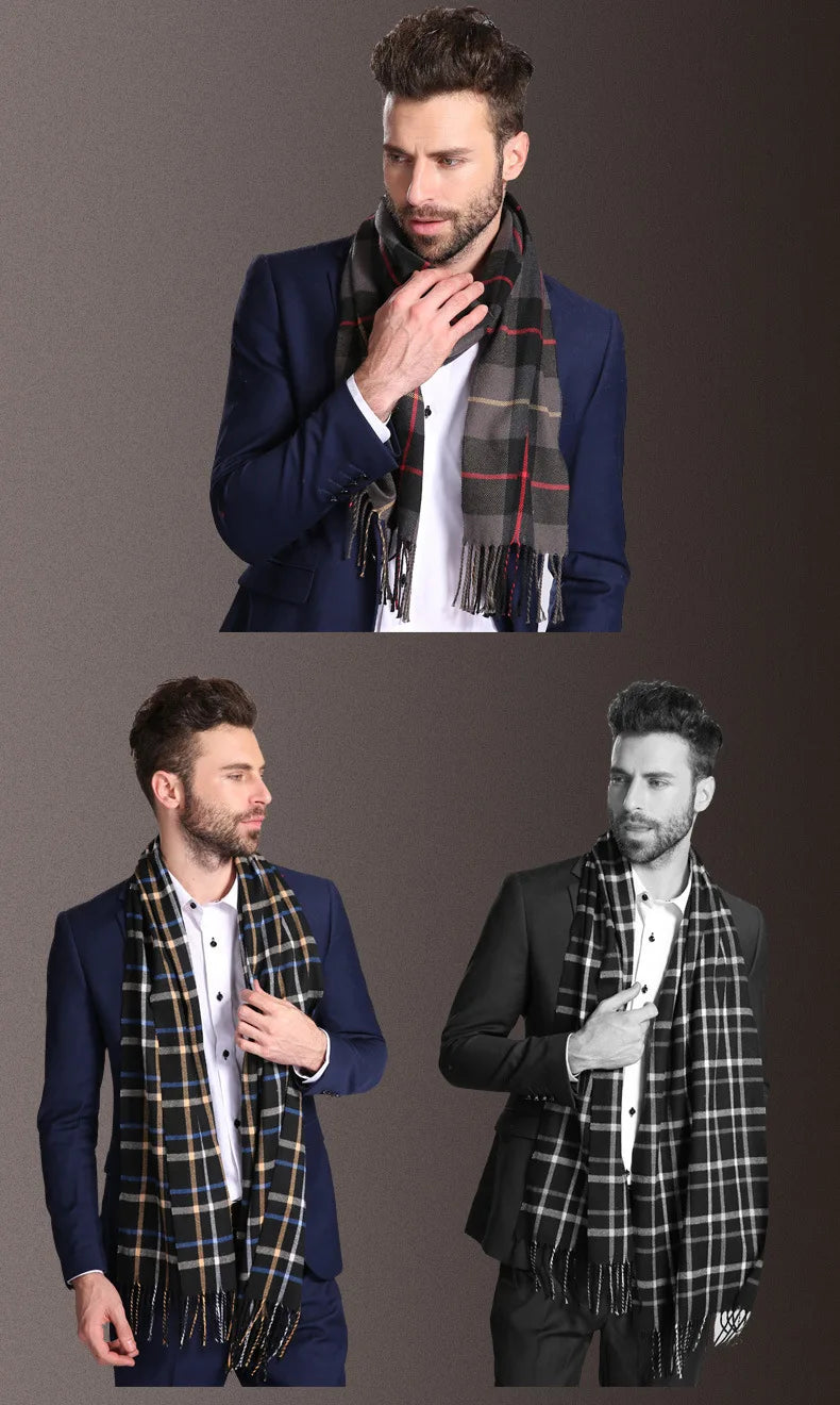 High quality fashion elegant shawl scarves men for extra winter warmth scarf for business cotton wraps