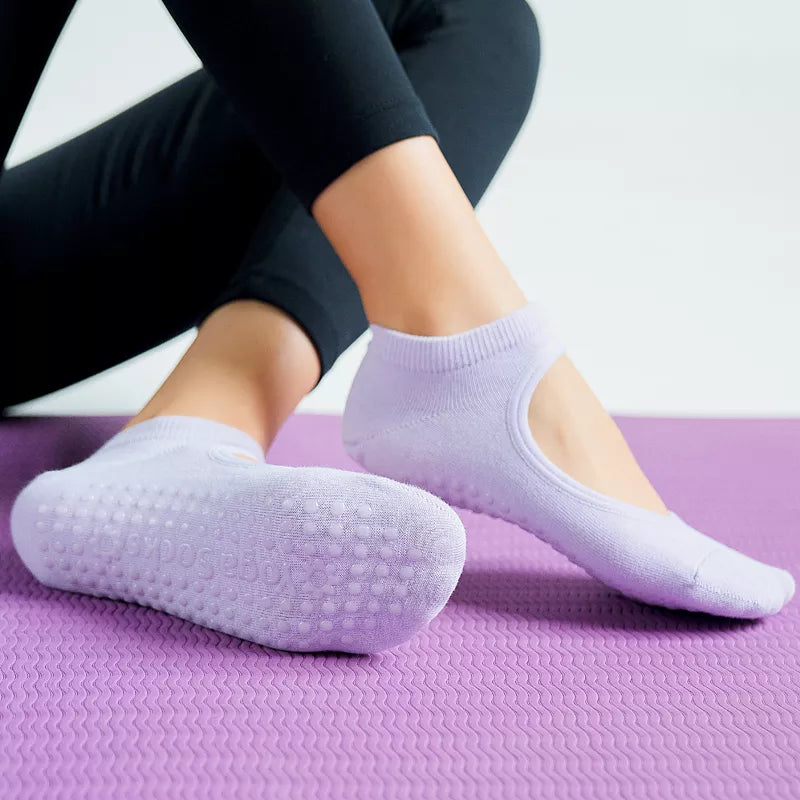 Women High Quality Pilates Socks Anti-Slip Breathable Backless Yoga Socks Ladies Ballet Dance Sports Socks for Fitness Gym