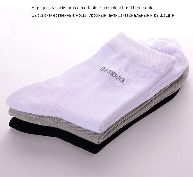 Men's Bamboo Crew Socks, Ideal for Business & Casual Wear, High-Quality 10 pairs per pack