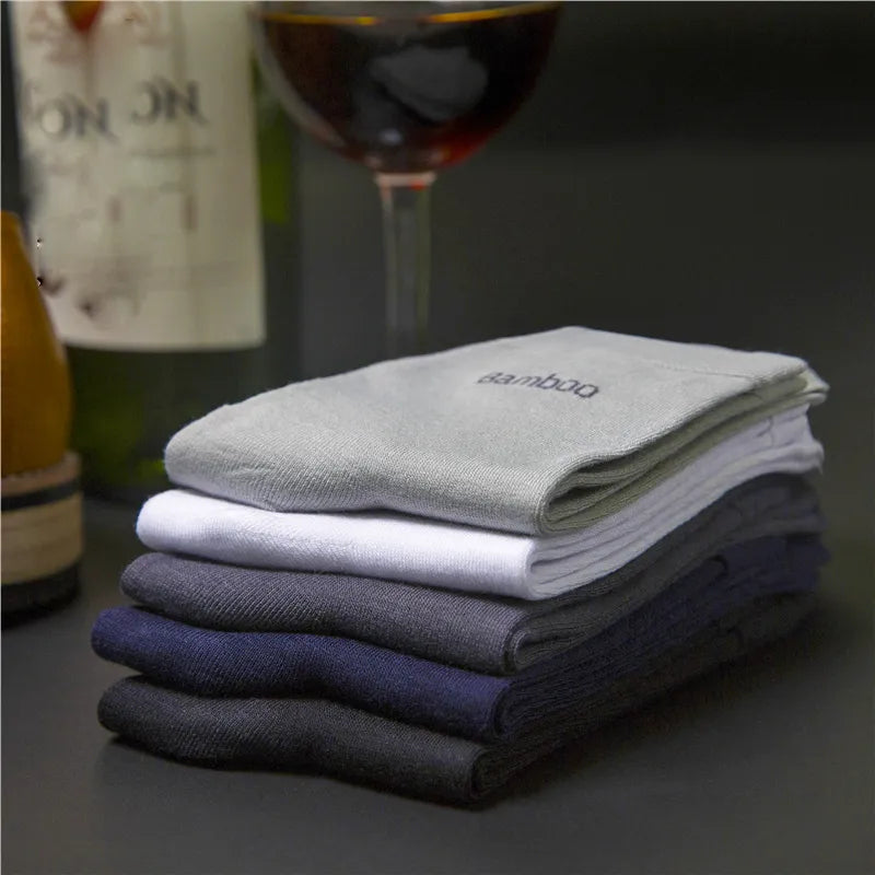 Men's Bamboo Crew Socks, Ideal for Business & Casual Wear, High-Quality 10 pairs per pack