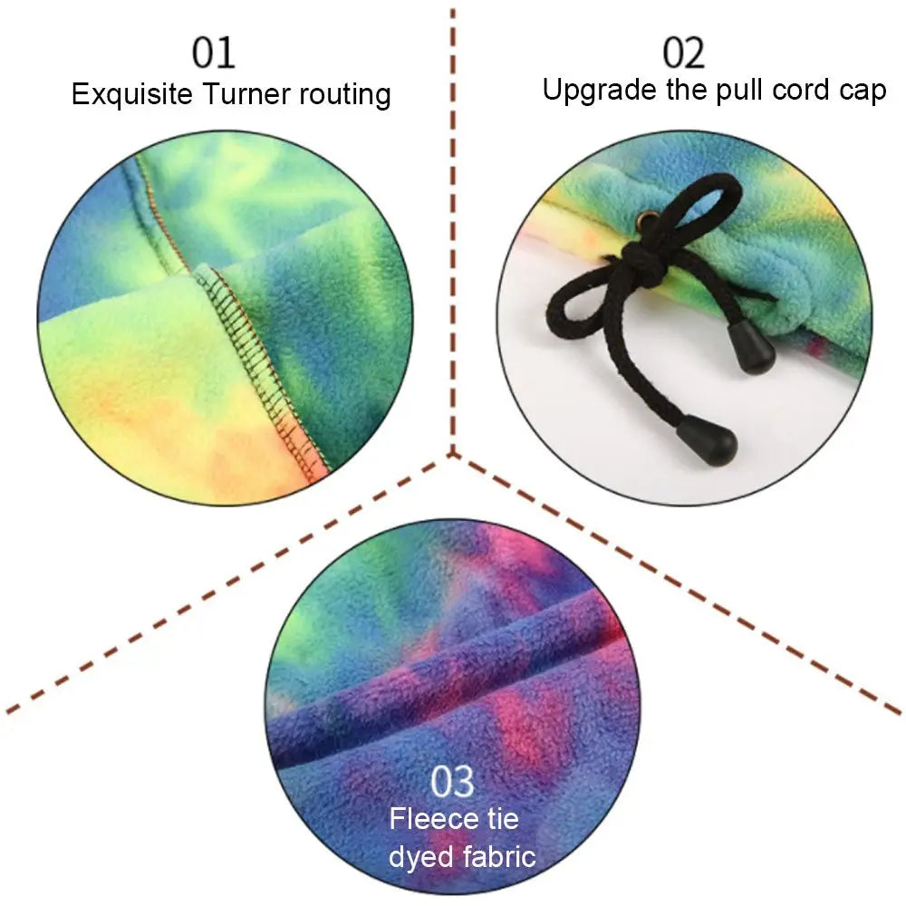 rainbow warmth: for skiing snowing winter cycling thermal scarf, cap, and balaclava set