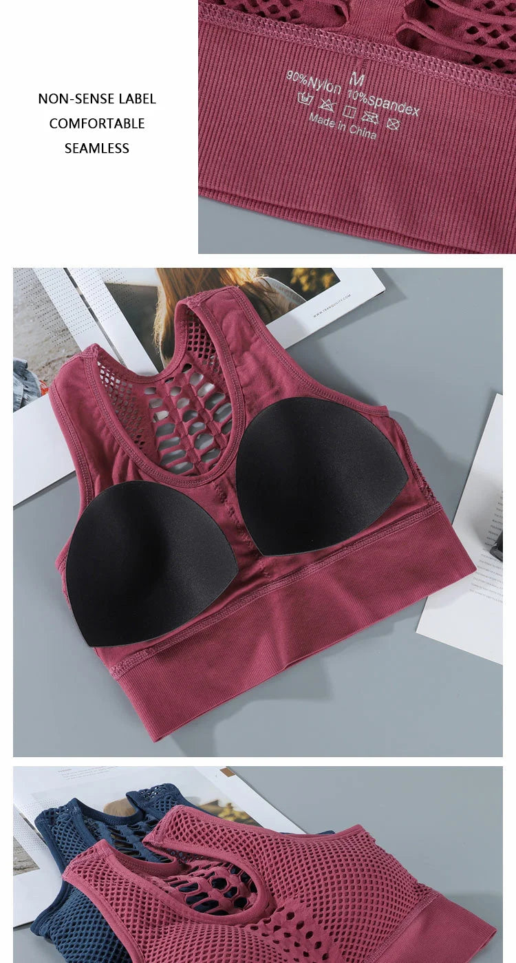 Ultimate comfort and support with Bymermaids' Seamless Gym Bralette, a breathable sports bra with bone-free design for unrestricted movement during your workouts.