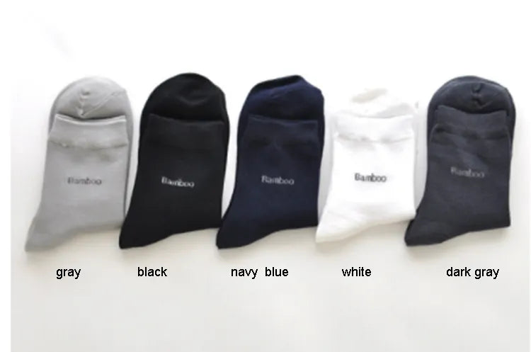 Men's Bamboo Crew Socks, Ideal for Business & Casual Wear, High-Quality 10 pairs per pack