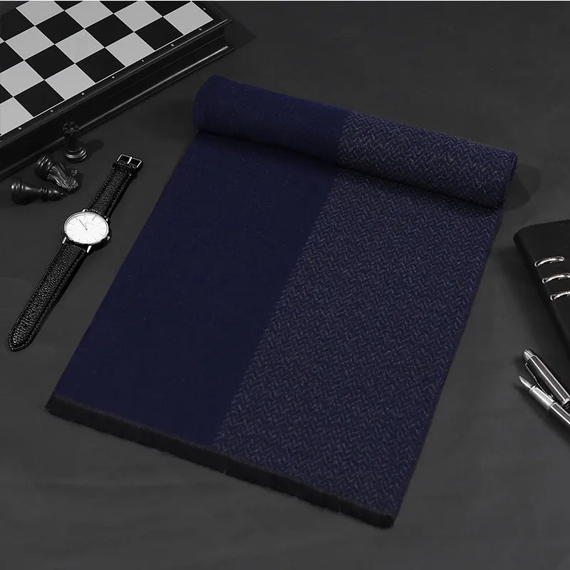High-Quality Winter classic cashmere feel blend scarf for Men vintage long luxury shawl great gift