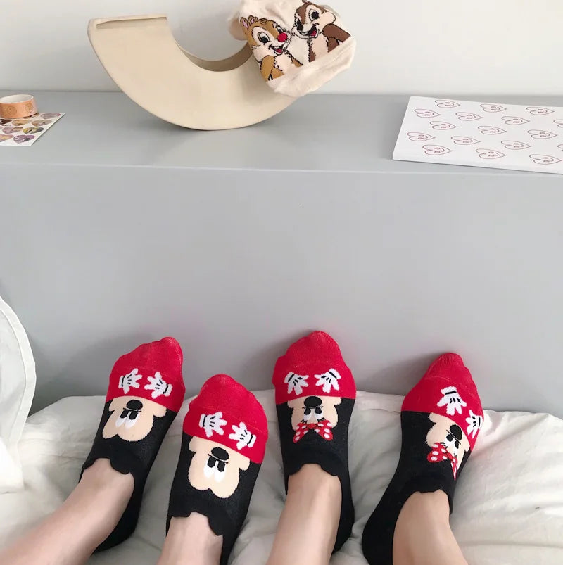 5 pairs Disney luney tunes cartoon socks - cute & casual women's invisible socks (size 34-40)