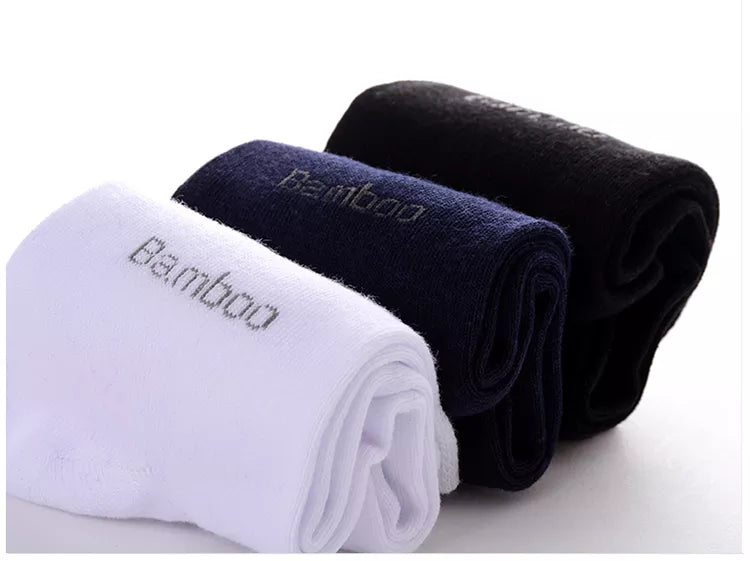 Men's Bamboo Crew Socks, Ideal for Business & Casual Wear, High-Quality 10 pairs per pack