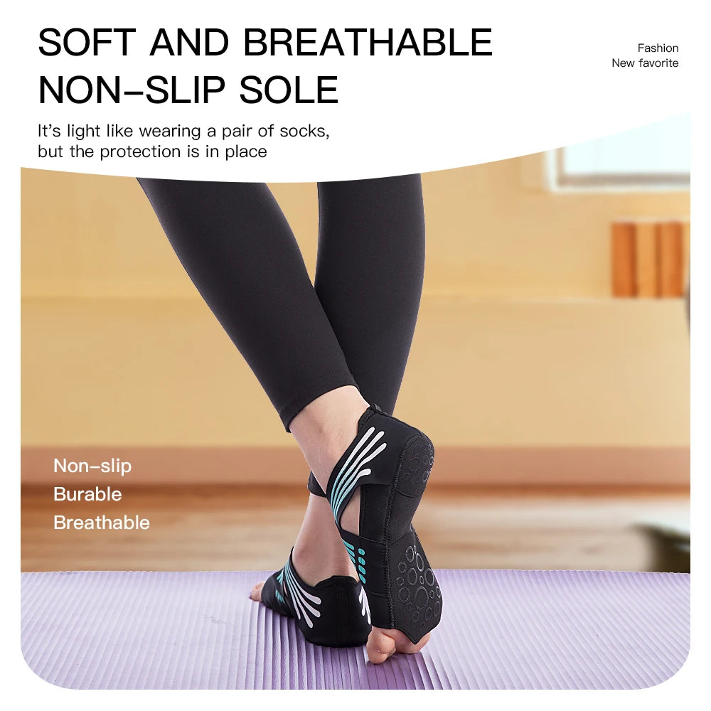 Kyncilor professional fitness shoes socks elegant non-slip gym yoga shoes with flat soft anti-slip sole - perfect for pilates, dance, ballet or yoga socks