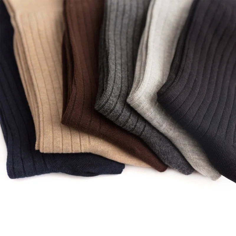 High-quality 5 pairs set combo cotton long men Dress Socks classic formal business are available in plus Large Sizes EU 46-50