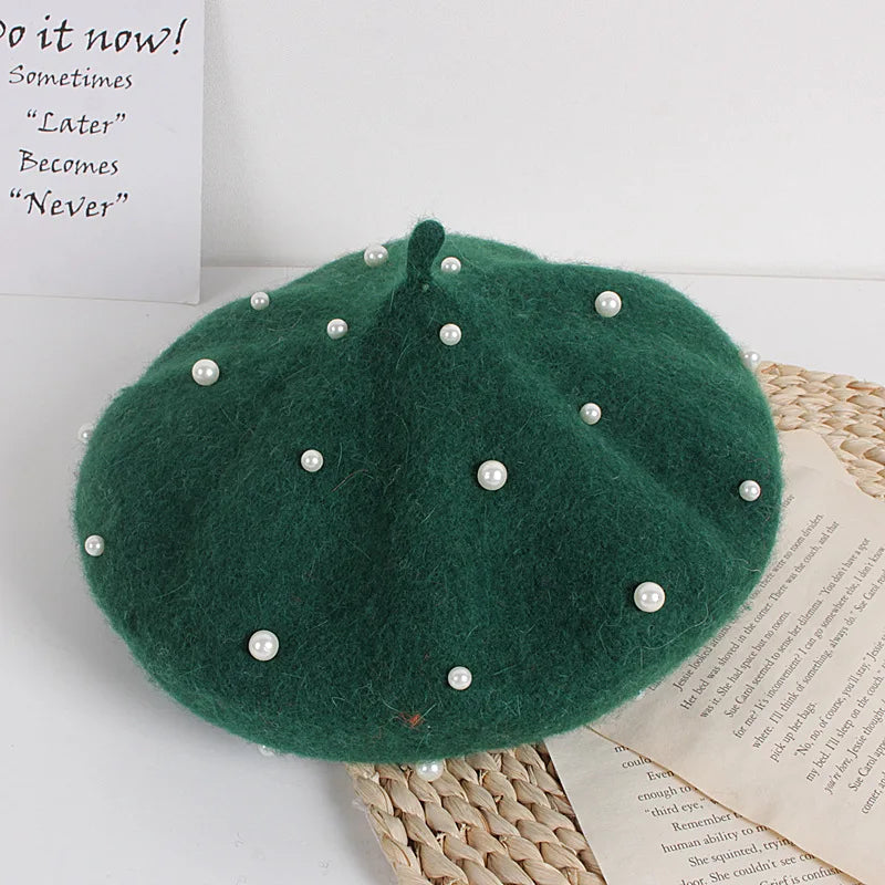 Princess cute lovely pearl baby beret for girls (Kids) - Stylish Beanies for all seasons