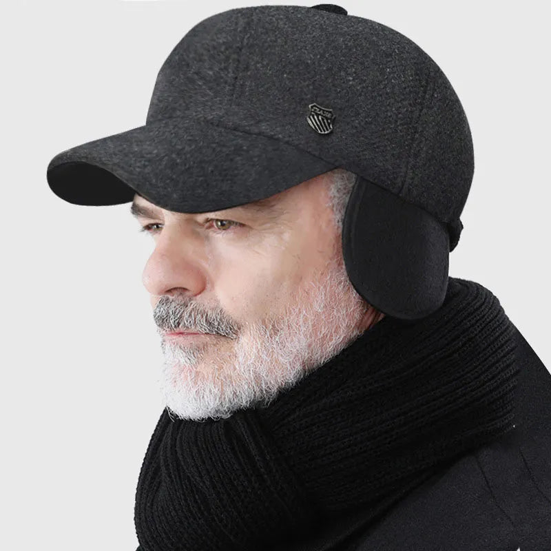 Men's Winter Ear-Protected Baseball Caps for ear protection Adjustable, Outdoor Warmth with Earmuffs Design
