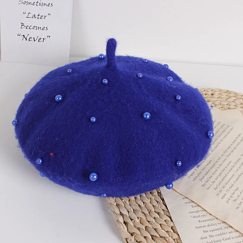 Princess cute lovely pearl baby beret for girls (Kids) - Stylish Beanies for all seasons