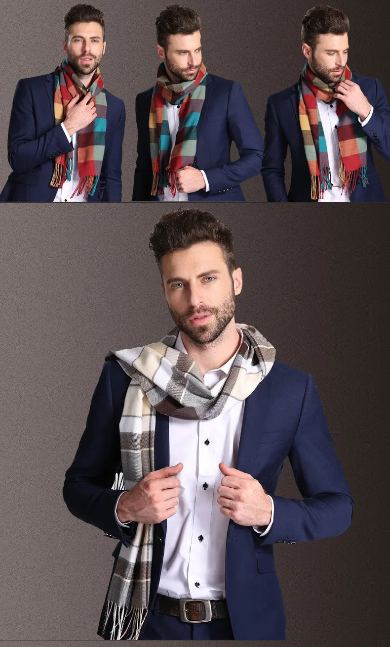High quality fashion elegant shawl scarves men for extra winter warmth scarf for business cotton wraps